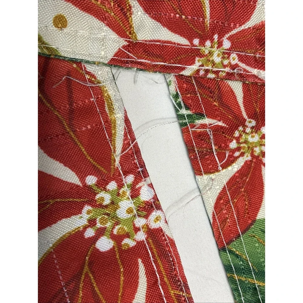 Christmas Poinsettia Reversible Woven Placemats Set of 3 Holiday Festive Winter